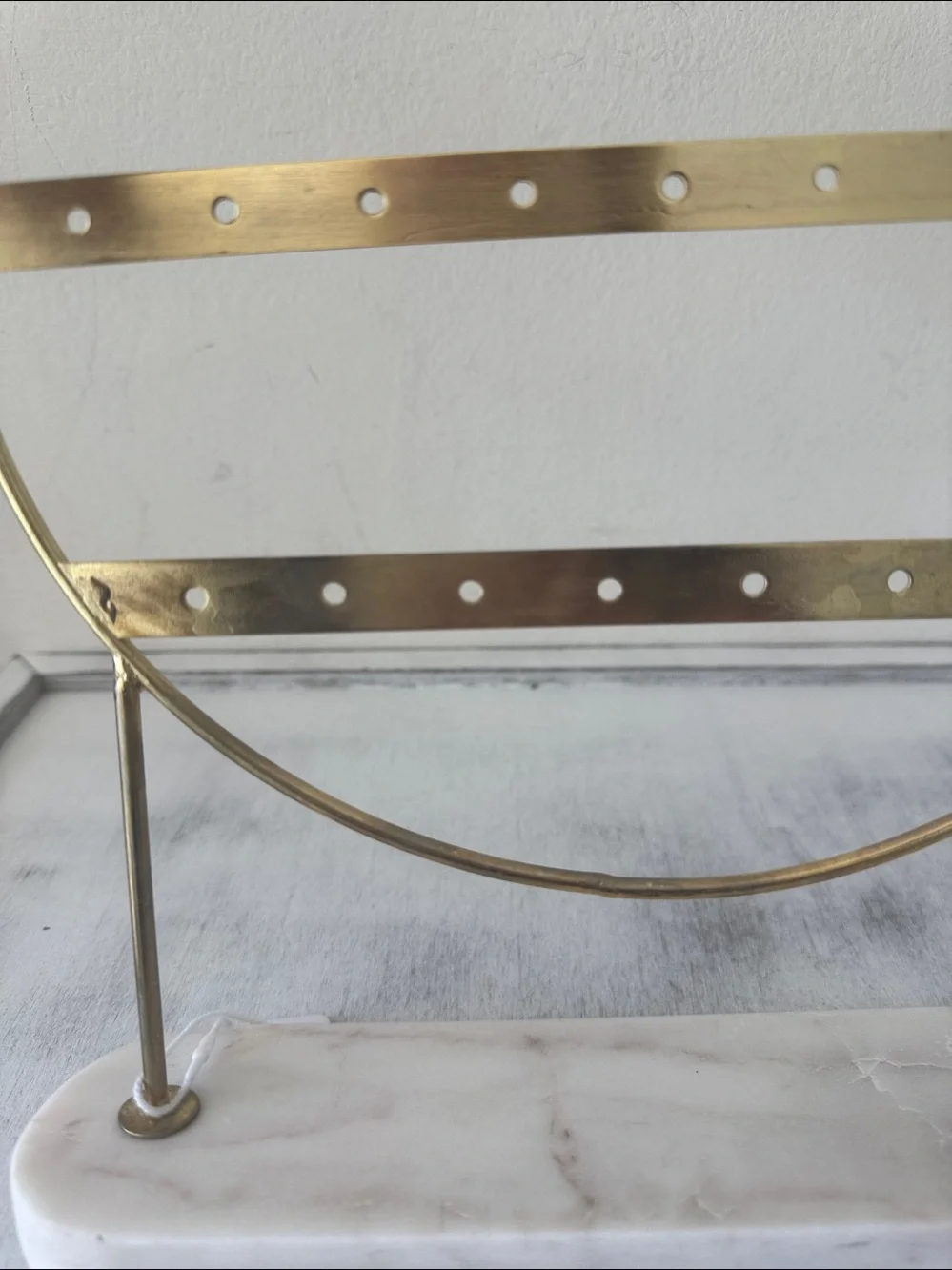 Willow & Riley Gold Tone Metal Earring Display Stand W Marble base